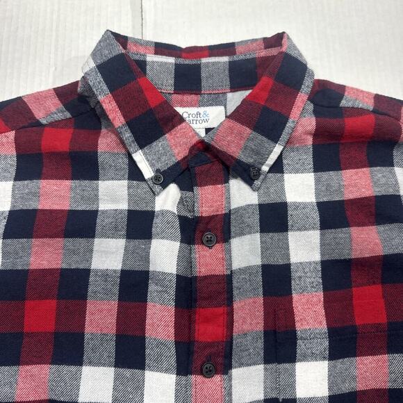 Croft & Barrow Flannel Shirt Mens Large Button Down Long Sleeve Plaid - Picture 3 of 10